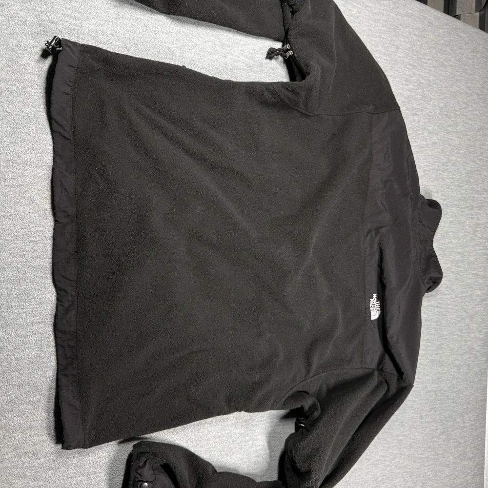 The North Face Fleece Jacket Mens XL Black Denali Full Zip Nylon Overlay Outdoor